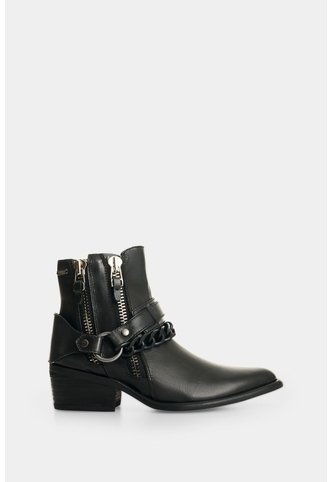 Botin En Cuero Con Acabado Desgastado Para Mujer Ocaso Botin En Cuero Con Acabado Desgastado Para Mujer Ocaso Negro 38 VÉLEZ Vélez