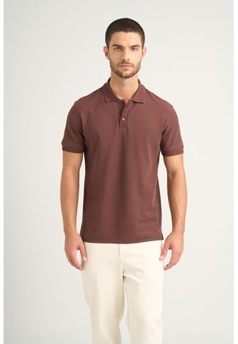 Polo Para Hombre Semi Fit Detalle Jacquard Polo Para Hombre Semi Fit Detalle Jacquard Cafe XL VÉLEZ Vélez