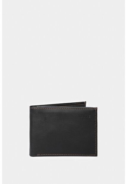 Billetera Humanista De Cuero Para Hombre Costuras Contraste Negro Billetera Humanista De Cuero Para Hombre Costuras Contraste Negro VÉLEZ