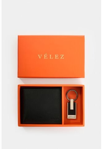 Kit Billetera + Llavero De Cuero Para Hombre Boyeros 2 Kit Billetera + Llavero De Cuero Para Hombre Boyeros 2 Negro VÉLEZ Vélez