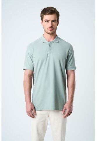 Polo Para Hombre Semi Fit Detalle Jacquard Polo Para Hombre Semi Fit Detalle Jacquard Agua Marina M VÉLEZ Vélez