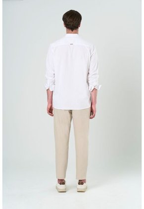 Camisa Manga Larga Para Hombre Cuello Nerú Camisa Manga Larga Para Hombre Cuello Nerú Blanco XL VÉLEZ