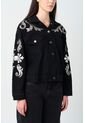 Chaqueta Trucker En Denim Y Cuero Para Mujer Soren Chaqueta Trucker En Denim Y Cuero Para Mujer Soren Negro M VÉLEZ de Vélez