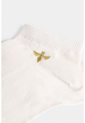 Calcetines Kalahari Para Mujer Tobillero Bordado De Abeja Calcetines Kalahari Para Mujer Tobillero Bordado De Abeja Crema XS VÉLEZ