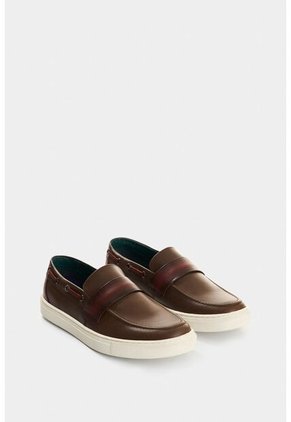 Mocasines Deportivos De Cuero Para Hombre Vintage Mocasines Deportivos De Cuero Para Hombre Vintage Cafe 45 VÉLEZ
