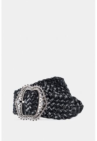 Fajón Unifaz Luxo De Cuero Para Mujer Trenzado Fajón Unifaz Luxo De Cuero Para Mujer Trenzado Negro L VÉLEZ Vélez