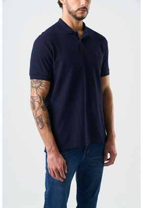 Polo Manga Corta Essential Para Hombre Textura Polo Manga Corta Essential Para Hombre Textura Azul Oscuro M VÉLEZ