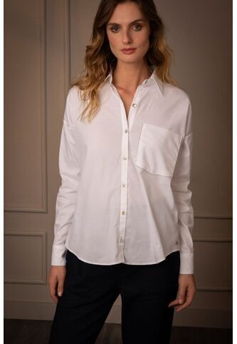 Camisa Basic Para Mujer Popelina Manga Larga Blanco Camisa Basic Para Mujer Popelina Manga Larga Blanco S VÉLEZ Vélez