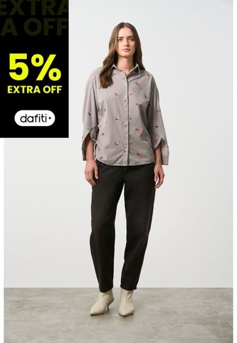 Camisa Manga Larga Flower Para Mujer Camisa Manga Larga Flower Para Mujer Gris XS VÉLEZ Vélez