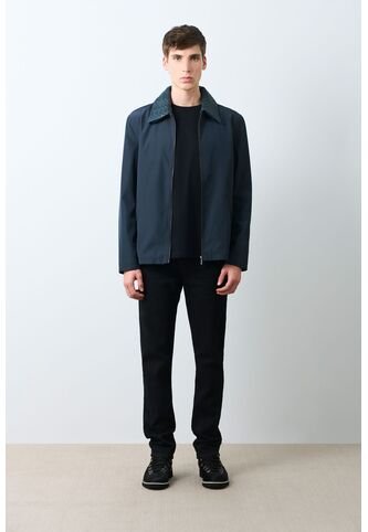 Chaqueta De Tela Y Cuero Para Hombre Hazel Chaqueta De Tela Y Cuero Para Hombre Hazel Azul Oscuro XXL VÉLEZ Vélez