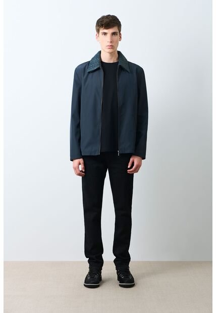 Chaqueta De Tela Y Cuero Para Hombre Hazel Chaqueta De Tela Y Cuero Para Hombre Hazel Azul Oscuro XXL VÉLEZ