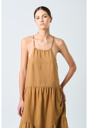 Vestido Galera Para Mujer Cuello Halter Vestido Galera Para Mujer Cuello Halter Cafe Claro 12 VÉLEZ