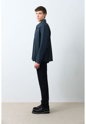 Chaqueta De Tela Y Cuero Para Hombre Hazel Chaqueta De Tela Y Cuero Para Hombre Hazel Azul Oscuro XXL VÉLEZ