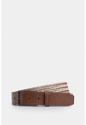 Cinturón Unifaz Cetara De Cuero Para Hombre Trenzado Cinturón Unifaz Cetara De Cuero Para Hombre Trenzado Arena 34 VÉLEZ