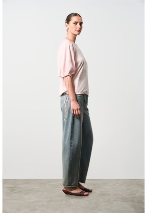 Camiseta En Lino Y Tejido De Punto Para Mujer Gael Camiseta En Lino Y Tejido De Punto Para Mujer Gael Rosado XL VÉLEZ
