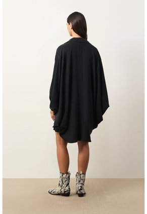 Vestido Sereno Para Mujer Manga Murciélago Vestido Sereno Para Mujer Manga Murciélago Negro 10 VÉLEZ