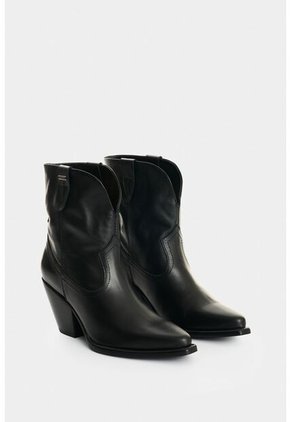 Botin Texano En Cuero Para Mujer Isla Botin Texano En Cuero Para Mujer Isla Negro 34 VÉLEZ