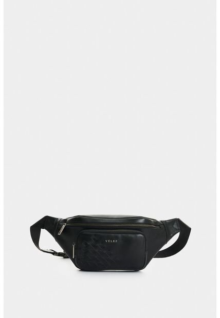 Riñonera Mini De Cuero Con Detalle Tejido Para Hombre Brunet 2.0 Riñonera Mini De Cuero Con Detalle Tejido Para Hombre Brunet 2.0 Negro VÉLEZ