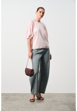 Camiseta En Lino Y Tejido De Punto Para Mujer Gael Camiseta En Lino Y Tejido De Punto Para Mujer Gael Rosado XL VÉLEZ