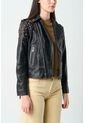 Chaqueta Biker De Cuero Para Mujer Cristales Chaqueta Biker De Cuero Para Mujer Cristales Negro Perlado XL VÉLEZ de Vélez