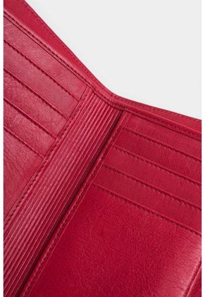 Billetera Bravo De Cuero Para Mujer Corte Hexagonal Billetera Bravo De Cuero Para Mujer Corte Hexagonal Rojo Vélez