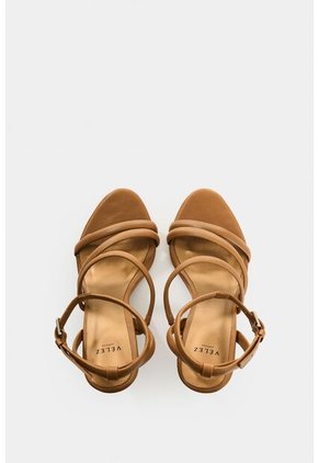 Sandalia Tacón Thaila De Cuero Para Mujer Dima Ovalada Sandalia Tacón Thaila De Cuero Para Mujer Dima Ovalada Miel 37 VÉLEZ