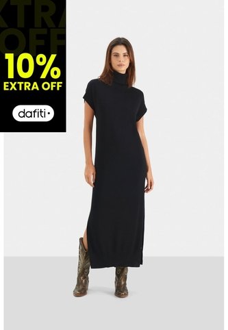 Vestido Amanita Tejido Para Mujer Cuello Tortuga Vestido Amanita Tejido Para Mujer Cuello Tortuga Negro 12 VÉLEZ Vélez