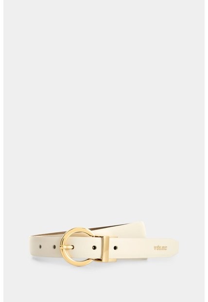 Cinturón Doble Faz En Cuero Para Mujer Flamia Cinturón Doble Faz En Cuero Para Mujer Flamia Crema L VÉLEZ