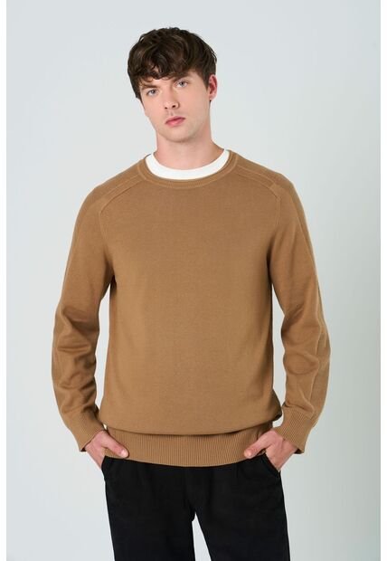 Sweater Tejido En Algodón Para Hombre Manga Ranglan Sweater Tejido En Algodón Para Hombre Manga Ranglan Miel XXL VÉLEZ