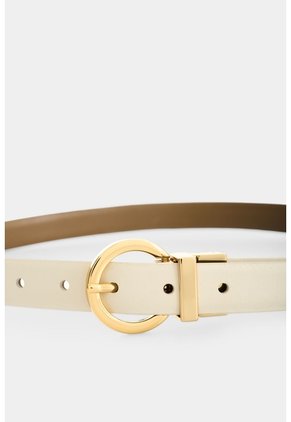 Cinturón Doble Faz En Cuero Para Mujer Flamia Cinturón Doble Faz En Cuero Para Mujer Flamia Crema L VÉLEZ