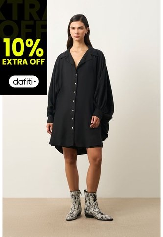 Vestido Sereno Para Mujer Manga Murciélago Vestido Sereno Para Mujer Manga Murciélago Negro 12 VÉLEZ Vélez