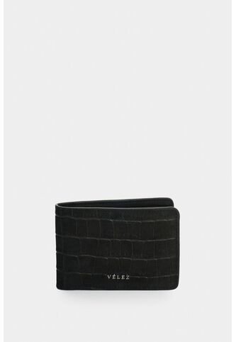 Billetera En Cuero Nobuck Croco Para Hombre Tessa 2.0 Billetera En Cuero Nobuck Croco Para Hombre Tessa 2.0 Negro VÉLEZ Vélez