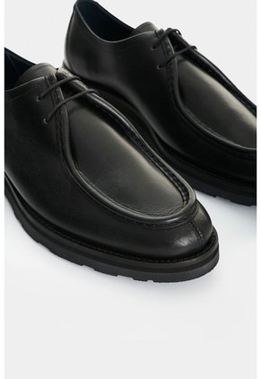 Zapatos De Cordón Acacia De Cuero Para Hombre Vena Tejida Zapatos De Cordón Acacia De Cuero Para Hombre Vena Tejida Negro 44 VÉLEZ