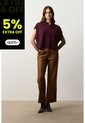 Polo Bora Tejida Para Mujer Silueta Boxy Polo Bora Tejida Para Mujer Silueta Boxy Vinotinto M VÉLEZ de Vélez
