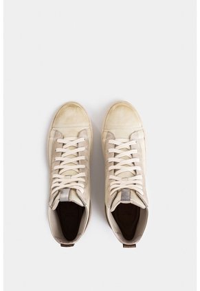 Tenis Bota De Cuero Para Mujer Detalle Folia Tenis Bota De Cuero Para Mujer Detalle Folia Blanco 40 VÉLEZ