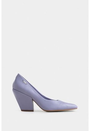 Tacones Cerrados Libra De Cuero Para Mujer Punta Cuadrada Tacones Cerrados Libra De Cuero Para Mujer Punta Cuadrada Lila 41 VÉLEZ