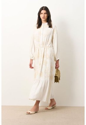 Vestido Bordado Cuello Nerú Para Mujer Efos Vestido Bordado Cuello Nerú Para Mujer Efos Crema 12 VÉLEZ