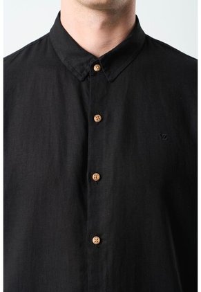 Camisa Manga Corta Lino Para Hombre Bordado Vz Camisa Manga Corta Lino Para Hombre Bordado Vz Negro L VÉLEZ
