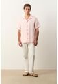 Camisa Manga Corta En Lino Para Hombre Málaga Camisa Manga Corta En Lino Para Hombre Málaga Rosado XXL VÉLEZ de Vélez