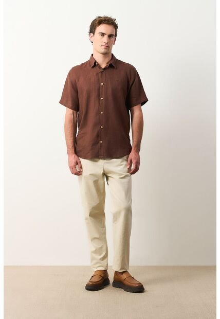 Camisa Manga Corta Semi Fitted Para Hombre Sevilla Camisa Manga Corta Semi Fitted Para Hombre Sevilla Cafe M VÉLEZ