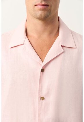 Camisa Manga Corta En Lino Para Hombre Málaga Camisa Manga Corta En Lino Para Hombre Málaga Rosado XXL VÉLEZ