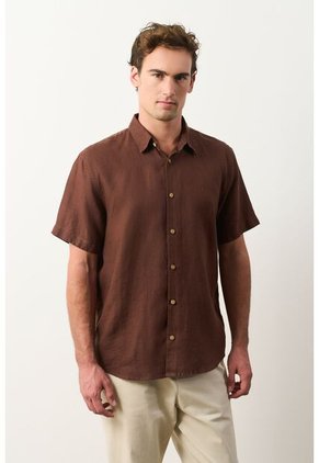 Camisa Manga Corta Semi Fitted Para Hombre Sevilla Camisa Manga Corta Semi Fitted Para Hombre Sevilla Cafe M VÉLEZ