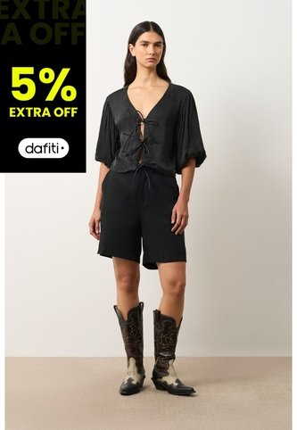 Camisa Kusa Con Efecto Satinado Para Mujer Camisa Kusa Con Efecto Satinado Para Mujer Negro S VÉLEZ Vélez
