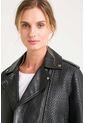 Chaqueta Claire Tejida De Cuero Para Mujer Silueta Biker Chaqueta Claire Tejida De Cuero Para Mujer Silueta Biker Negro L VÉLEZ de Vélez