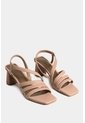 Sandalia Tacón Gobi De Cuero Liso Para Mujer Straps Sandalia Tacón Gobi De Cuero Liso Para Mujer Straps Arena 40 VÉLEZ de Vélez