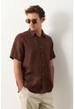 Camisa Manga Corta Semi Fitted Para Hombre Sevilla Camisa Manga Corta Semi Fitted Para Hombre Sevilla Cafe M VÉLEZ de Vélez