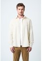 Camisa Manga Larga Bosa Para Hombre Semi Fitted Camisa Manga Larga Bosa Para Hombre Semi Fitted Crema XXL VÉLEZ de Vélez