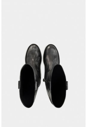 Botas Tulipan De Cuero Brush Off Para Mujer Efecto Metalizado Botas Tulipan De Cuero Brush Off Para Mujer Efecto Metalizado Gris 36 VÉLEZ