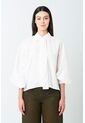 Camisa Maga Larga Silueta Globo Para Mujer Cleo Camisa Maga Larga Silueta Globo Para Mujer Cleo Crema XS VÉLEZ de Vélez