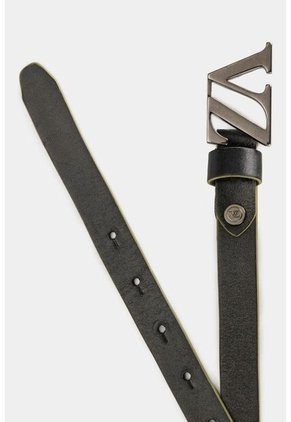 Cinturón Unifaz Monograma De Cuero Para Mujer Chapa VZ Cinturón Unifaz Monograma De Cuero Para Mujer Chapa VZ Negro XL VÉLEZ